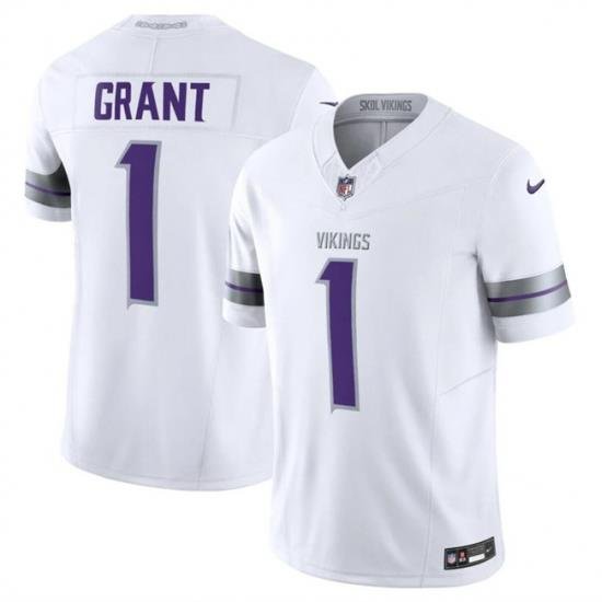 Youth Minnesota Vikings 1 Bud Grant White F U S E  Winter Warrior Limited Stitched Jersey