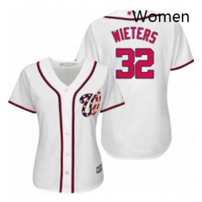 Womens Majestic Washington Nationals 32 Matt Wieters Authentic White Home Cool Base MLB Jersey