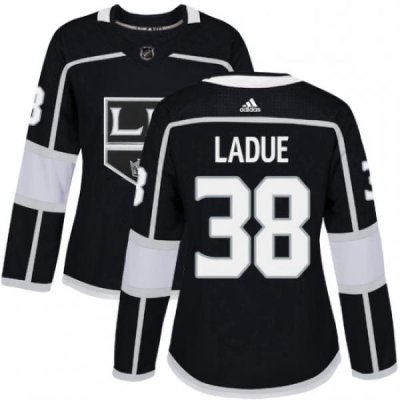 Womens Adidas Los Angeles Kings 38 Paul LaDue Authentic Black Home NHL Jersey