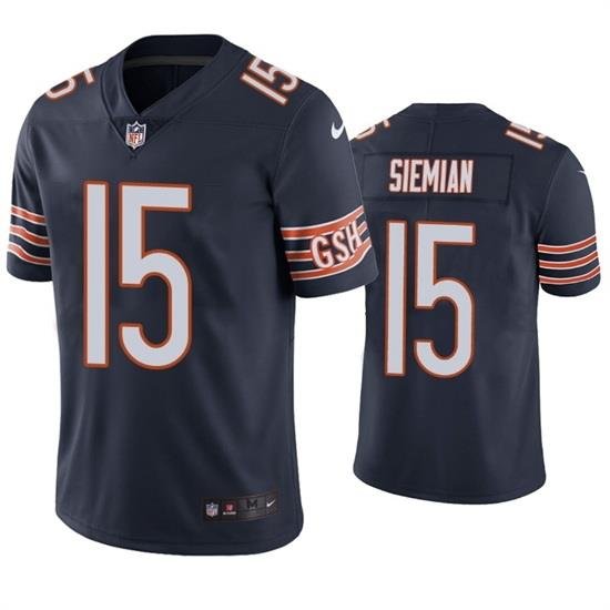 Men Chicago Bears 15 Trevor Siemian Navy Vapor Untouchable Limited Stitched Jersey