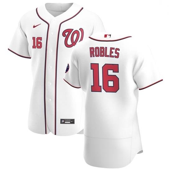 Washington Nationals 16 Victor Robles Men Nike White Home 2020 Authentic Player MLB Jersey