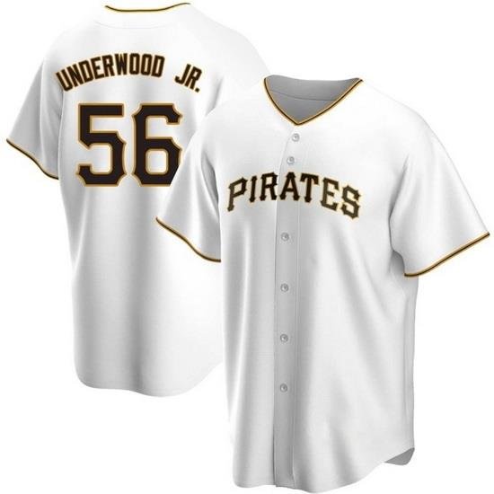 Men's Nike Pittsburgh Pirates #56 Duane UnderWood Jr. White Stitched Baseball Jersey