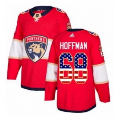 Youth Adidas Florida Panthers 68 Mike Hoffman Authentic Red USA Flag Fashion NHL Jersey