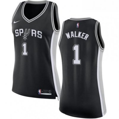 Youth Nike San Antonio Spurs 1 Lonnie Walker Swingman Black NBA Jersey Icon Edition