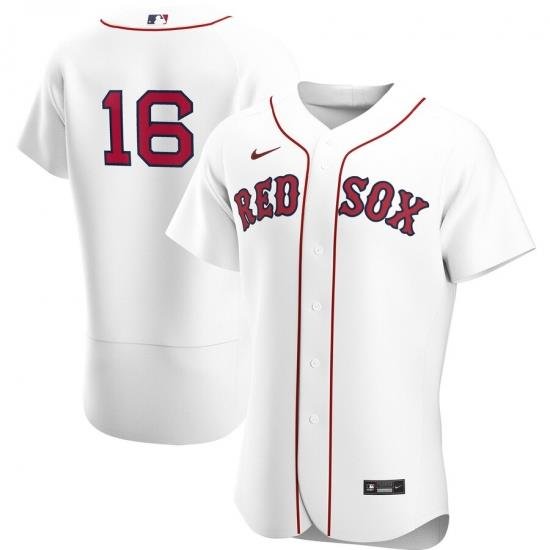 Men Boston Red Sox 16 AndreW Benintendi Men Nike White Home 2020 Flex Base Player MLB Jersey