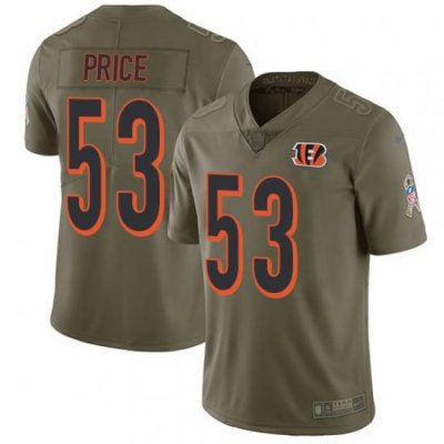 Nike Bengals #53 Billy Price Olive Mens Stitched NFL Limited 2017 Salute To Service Jersey