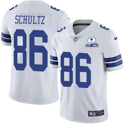 Nike Cowboys 86 Dalton Schultz White Men Stitched With Established In 1960 Patch NFL Vapor Untouchable Limited Jersey