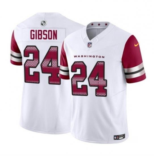 Men Washington Commanders 24 Antonio Gibson White 2023 F U S E  Vapor Limited Stitched Football Jersey