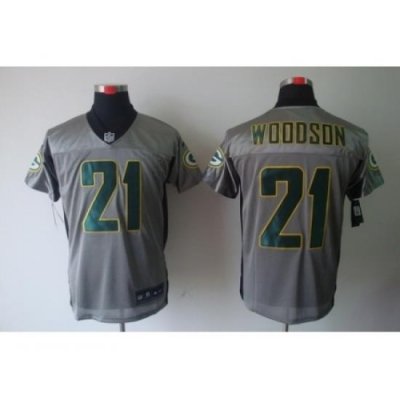 Nike Green bay Packers 21 Charles Woodson Grey Elite ShadoW NFL Jersey