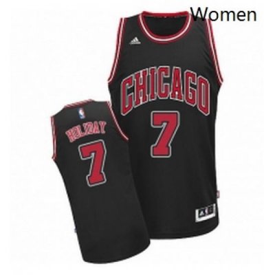 Womens Adidas Chicago Bulls 7 Justin Holiday Swingman Black Alternate NBA Jersey