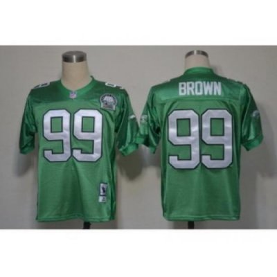 NFL Jerseys Philadelphia Eagle 99 Jerome BroWn ThroWback Green