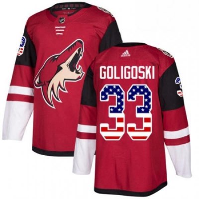 Youth Adidas Arizona Coyotes 33 Alex Goligoski Authentic Red USA Flag Fashion NHL Jersey