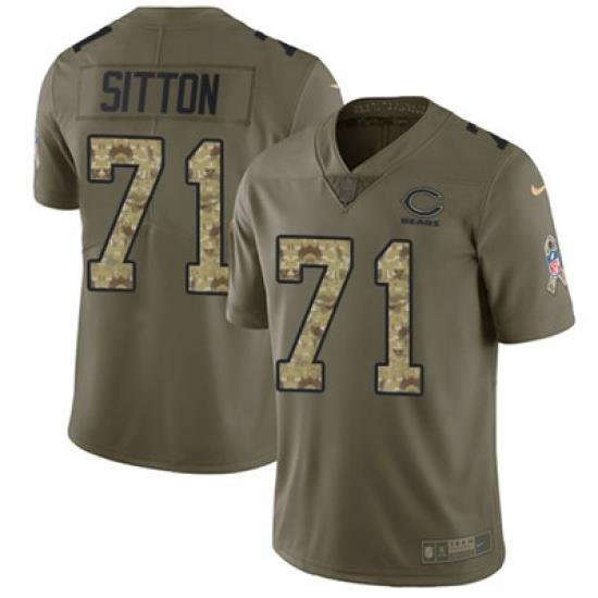 Nike Bears #71 Josh Sitton Olive Camo Mens Stitched NFL Limited 2017 Salute To Service Jersey