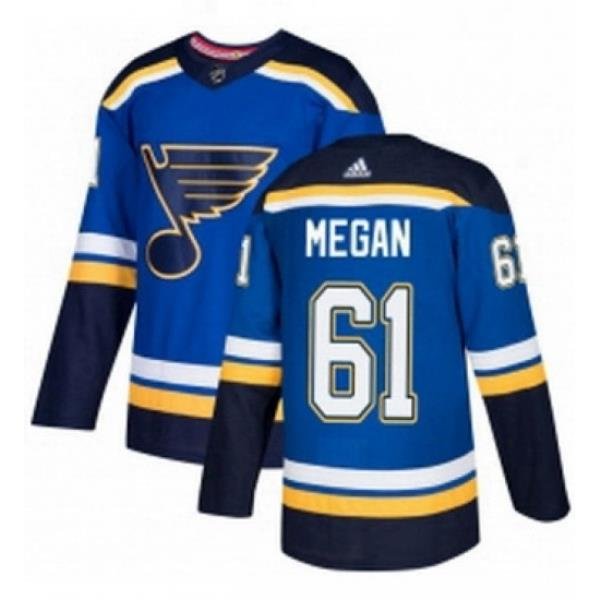 Mens Adidas St Louis Blues 61 Wade Megan Premier Royal Blue Home NHL Jersey