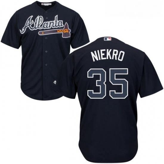 Youth Majestic Atlanta Braves 35 Phil Niekro Replica Blue Alternate Road Cool Base MLB Jersey