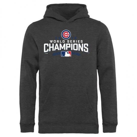 Men Chicago Cubs Black 2016 World Series Champions Men Pullover Hoodie