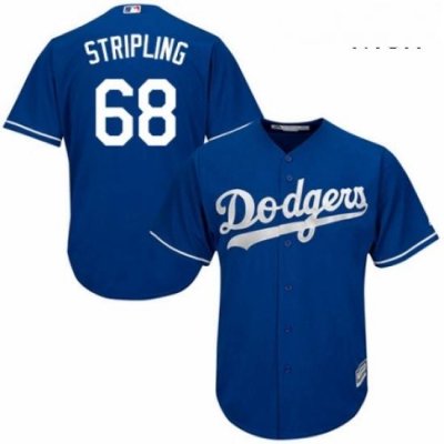 Mens Majestic Los Angeles Dodgers 68 Ross Stripling Replica Royal Blue Alternate Cool Base MLB Jersey