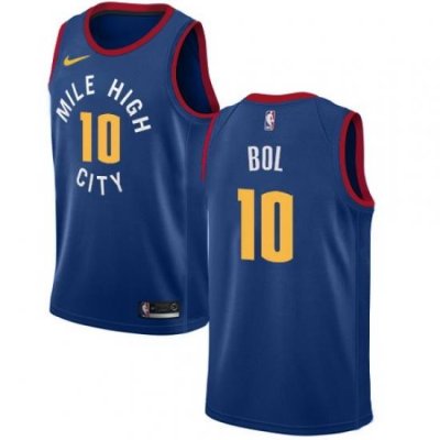 Men Nike Denver Nuggets 10 Bol Bol Blue NBA Swingman Statement Edition Jersey