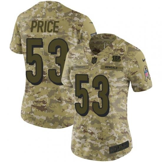 Nike Bengals #53 Billy Price Camo Women Stitched NFL Limited 2018 Salute to Service Jersey