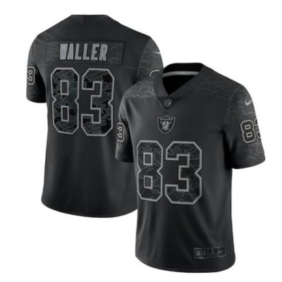 Men Las Vegas Raiders 83 Darren Waller Black Reflective Limited Stitched Football Jersey