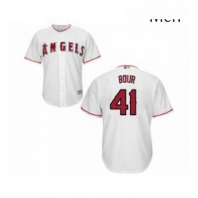 Mens Los Angeles Angels of Anaheim 41 Justin Bour Replica White Home Cool Base Baseball Jersey