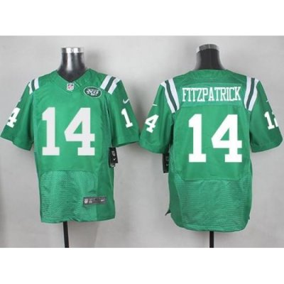 Nike Jets 14 Ryan Fitzpatrick Green Mens Stitched NFL Elite Rush Jersey