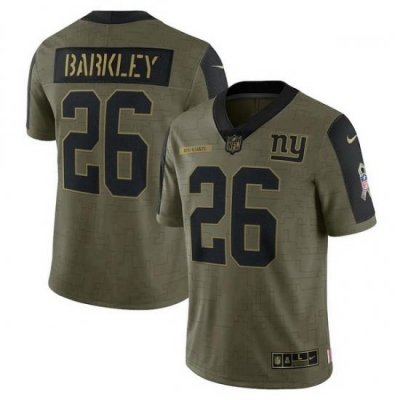 Men's New York Giants Saquon Barkley Nike Olive 2021 Salute To Service Limited Player Jersey