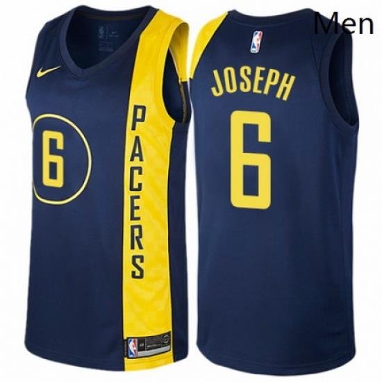 Mens Nike Indiana Pacers 6 Cory Joseph Swingman Navy Blue NBA Jersey City Edition