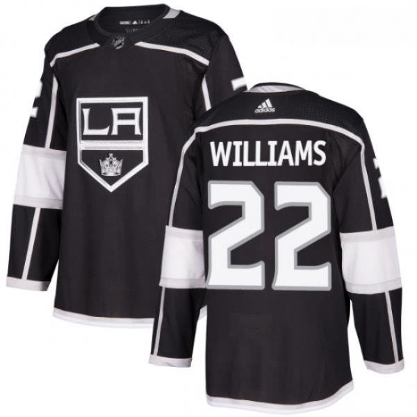 Youth Adidas Los Angeles Kings 22 Tiger Williams Authentic Black Home NHL Jersey