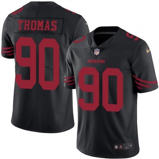 Nike 49ers #90 Solomon Thomas Black Mens Stitched NFL Limited Rush Jersey