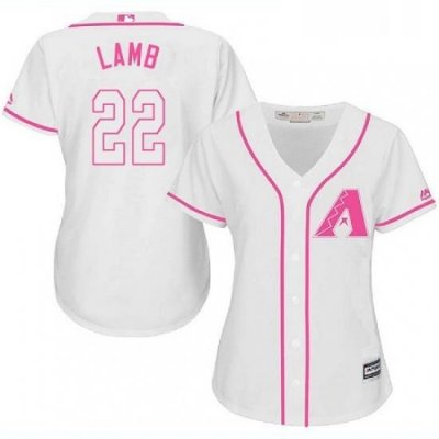 Womens Majestic Arizona Diamondbacks 22 Jake Lamb Authentic White Fashion MLB Jersey