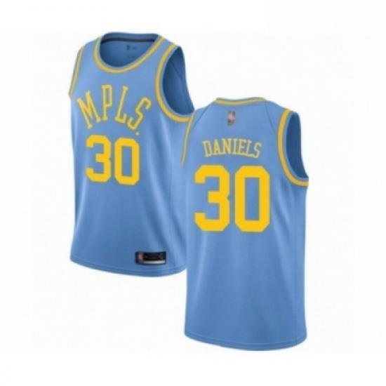 Mens Los Angeles Lakers 30 Troy Daniels Authentic Blue Hardwood Classics Basketball Jersey