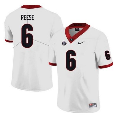 Men #6 Otis Reese Georgia Bulldogs College Football Jerseys Sale-white