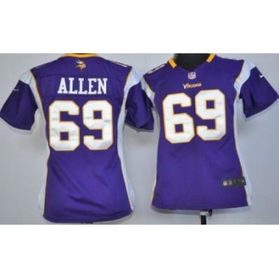 Women Nike Minnesota Vikings 69# Jared Allen Purple Nike NFL Jerseys