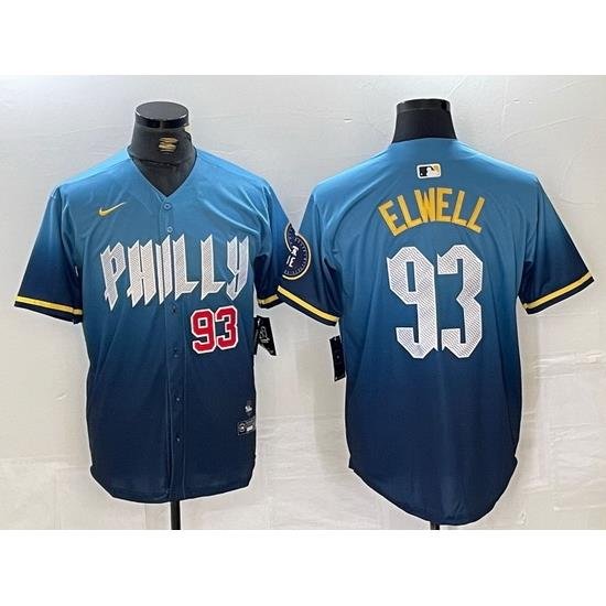 Men Philadelphia Phillies 93 Jason Elwell Blue 2024 City Connect Limited Stitched Jersey 3