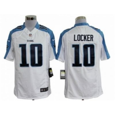 Nike Tennessee Titans 10 Jake Locker whitw Game Jersey