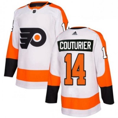 Mens Adidas Philadelphia Flyers 14 Sean Couturier Authentic White Away NHL Jersey