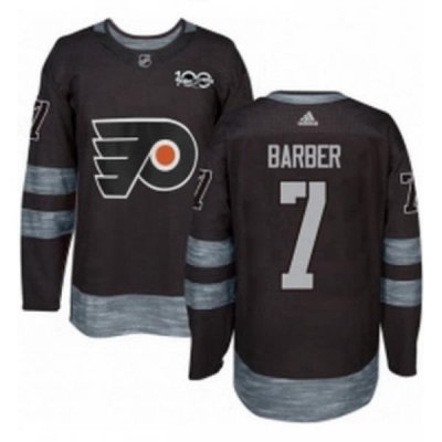 Mens Adidas Philadelphia Flyers 7 Bill Barber Authentic Black 1917 2017 100th Anniversary NHL Jersey