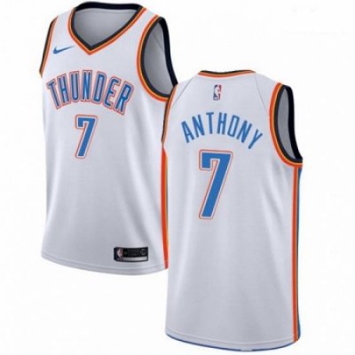 Mens Nike Oklahoma City Thunder 7 Carmelo Anthony Authentic White Home NBA Jersey Association Edition