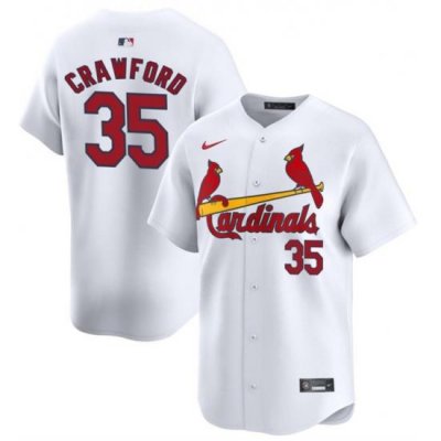 Men St  Louis Cardinals 35 Brandon CraWford White Home Limited Stitched Baseball Jersey