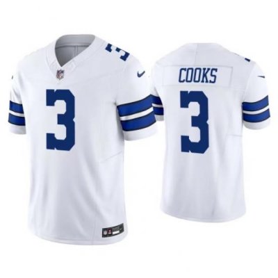 Men Dallas Cowboys #3 Brandin Cooks White Vapor Limited Stitched Jersey