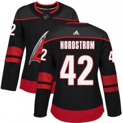 Womens Adidas Carolina Hurricanes 42 Joakim Nordstrom Authentic Black Alternate NHL Jersey