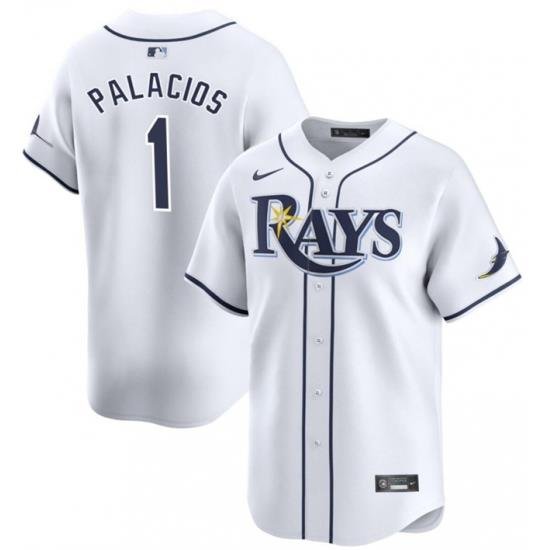 Men Tampa Bay Rays 1 Richie Palacios White Home Limited Stitched Baseball Jersey