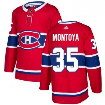 Mens Adidas Montreal Canadiens 35 Al Montoya Authentic Red Home NHL Jersey