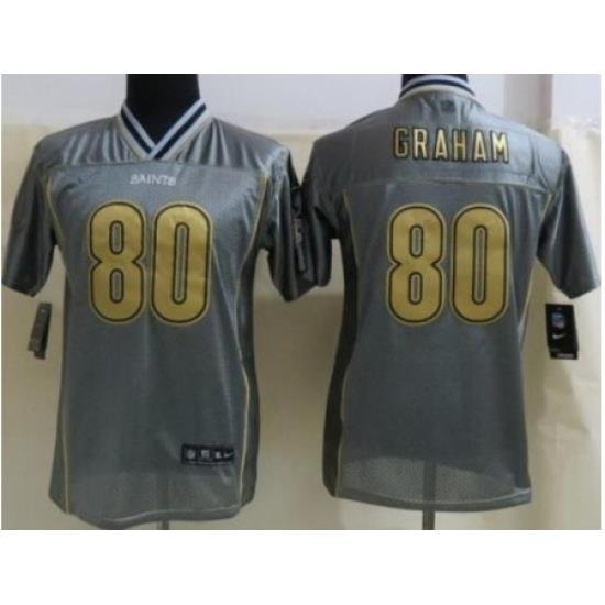 Youth Nike New Orleans Saints 80 Jimmy Graham Grey Jersey(Vapor Elite)