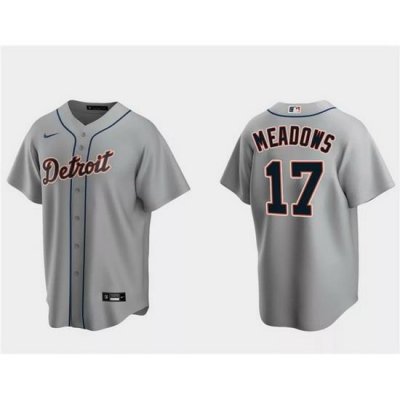 Men Detroit Tigers 17 Austin Meadows Grey Cool Base Stitched Jersey