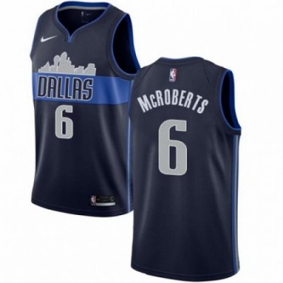 Mens Nike Dallas Mavericks 6 Josh McRoberts Authentic Navy Blue NBA Jersey Statement Edition