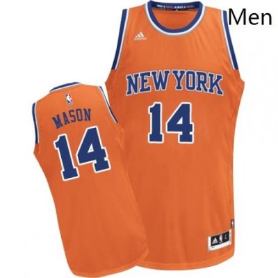 Mens Adidas New York Knicks 14 Anthony Mason Swingman Orange Alternate NBA Jersey