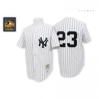 Mens Mitchell and Ness New York Yankees 23 Don Mattingly Replica White Throwback MLB Jersey