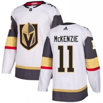 Youth Adidas Vegas Golden Knights 11 Curtis McKenzie Authentic White Away NHL Jersey